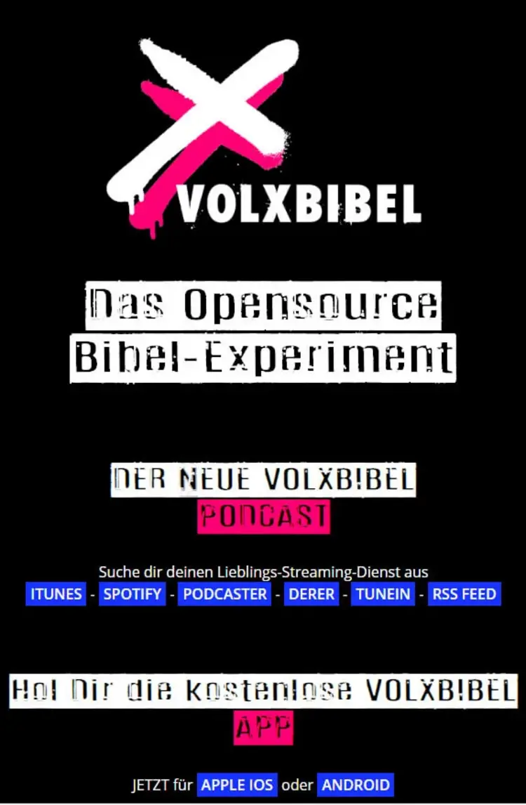 Die Startseite von volxbibel.de.