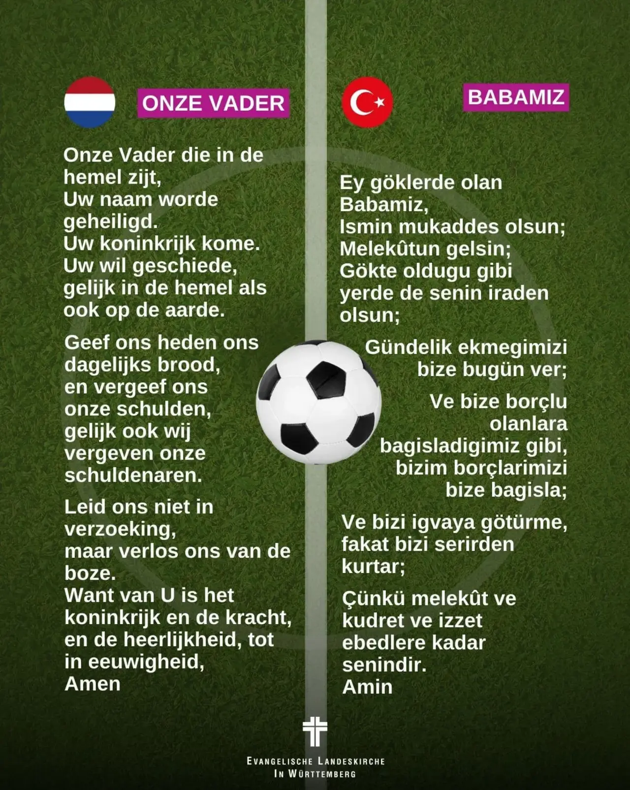 Vaterunser Niederländisch und Türkisch