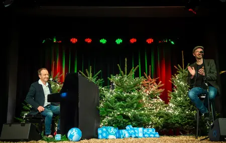 Patrick Bopp und Christian Langer beim 1. Stuttgarter Weihnachtsstreamen 2020. Das Online-Event geht 2021 in die nächste Runde.