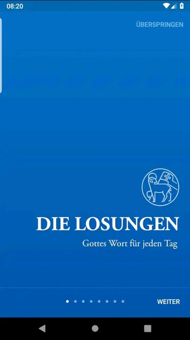 Die Startseite der Losungen-App. Sie enthält nicht nur die Jahreslosung, sondern auch die jeweiligen Tageslosungen.