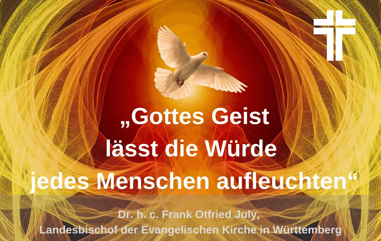 Mit diesem Motiv verbreitet die Evangelische Landeskirche die Pfingstbotschaft von Landesbischof Dr. h. c. Frank Otfried July auf ihren Social Media-Kanälen.