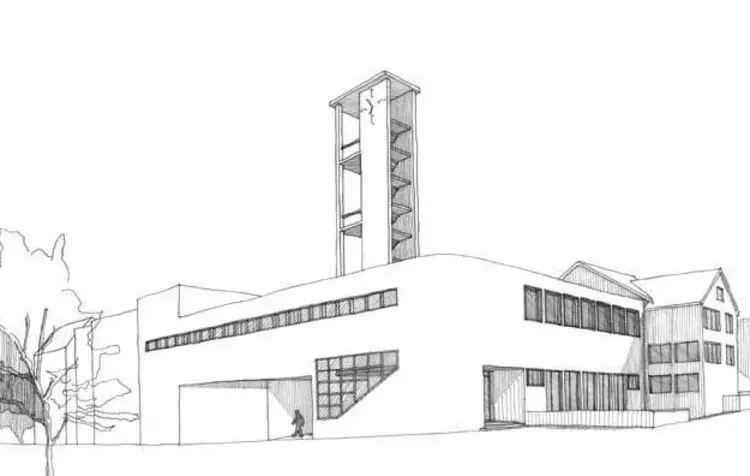 Die Brenzkirche könnte vielleicht einmal so aussehen: eine Skizze aus der Masterarbeit von Mariella Schlüter