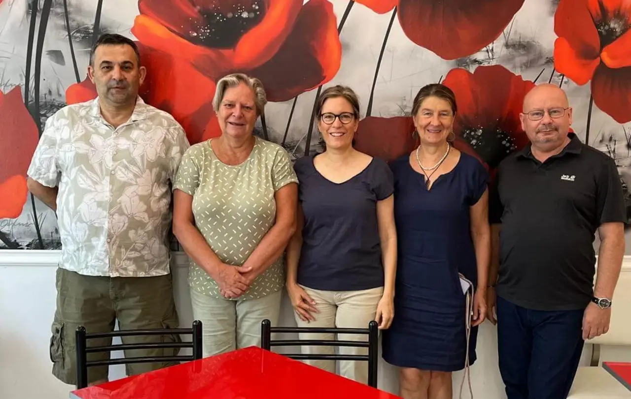 Von links nach rechts: Oleksandr Gross, Deutsche Evangelisch-Lutherische Kirche in der Ukraine (DELKU), Kirsten Thiele, Evangelisch-Lutherische Kirche in Italien (ELKI), Dr. Susanne Schenk, Dr. Annegret Zell, Evangelische Waldenserkirche, Dr. Anton Tikhomirov, Bund der Evangelisch-Lutherischen Kirchen in Russland und anderen Staaten (ELKRAS)