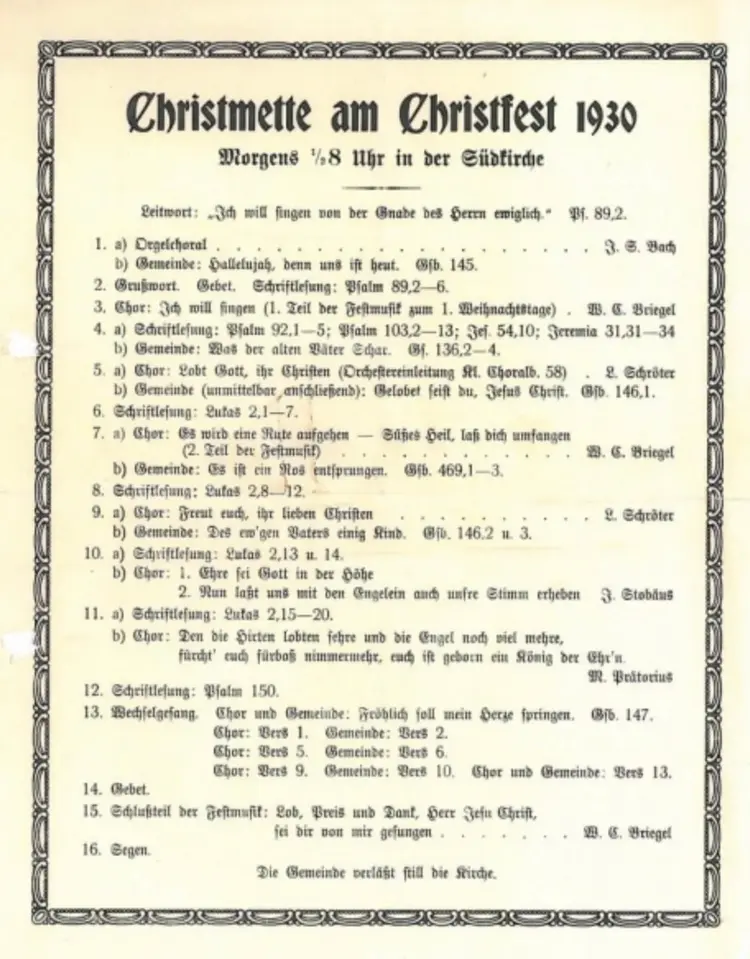 Ganz unten im Programm: „Die Gemeinde verlässt still die Kirche“