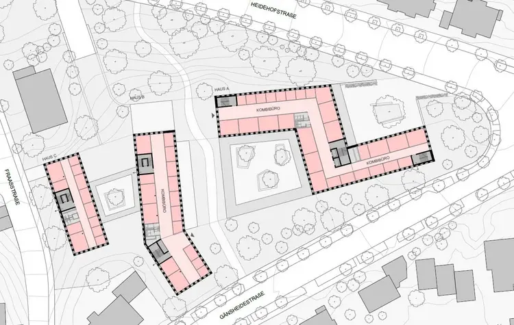 Der Grundriss der Bürogeschosse.