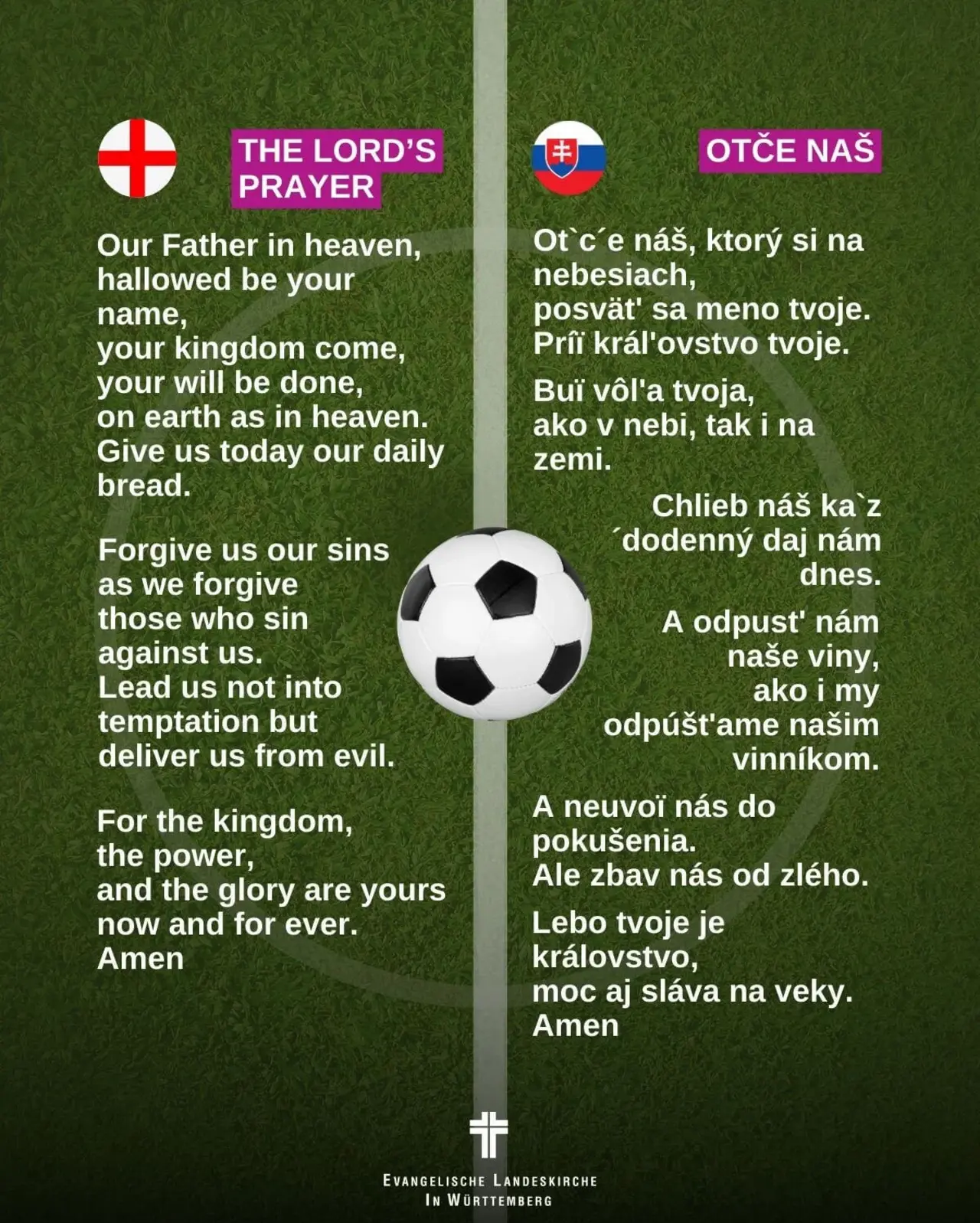 Vaterunser Englisch und Slowakisch