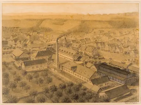 Das Bruderhaus in Reutlingen 1865/1866, Zeichnung von Wilhelm Maybach