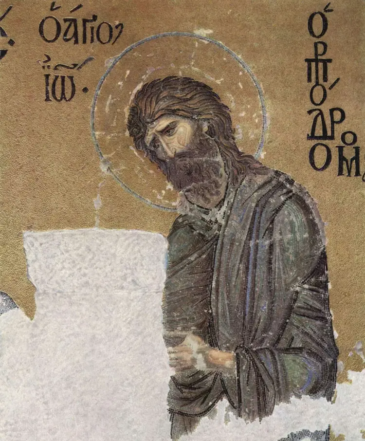 Johannes der Täufer auf einem Mosaik aus dem 12. Jahrhundert in der Hagia Sophia im heutigen Istanbul.