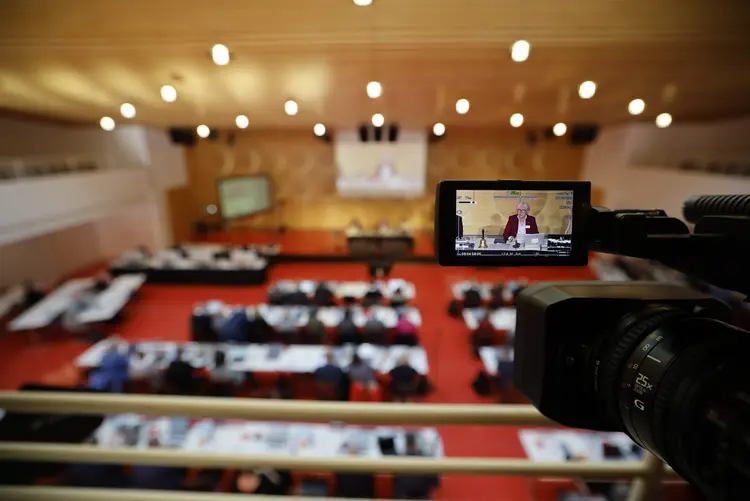 Frühjahrstagung der Württembergischen evangelischen Landessynode im Hospitalhof.