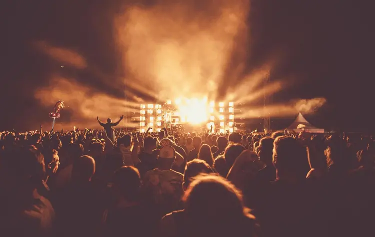 Momentaufnahme von einem Metal-Konzert