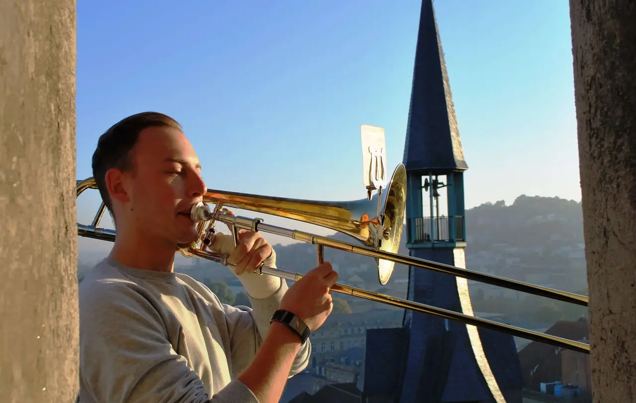 Ferdinand Frey auf dem Turm der Stuttgarter Stiftskirche