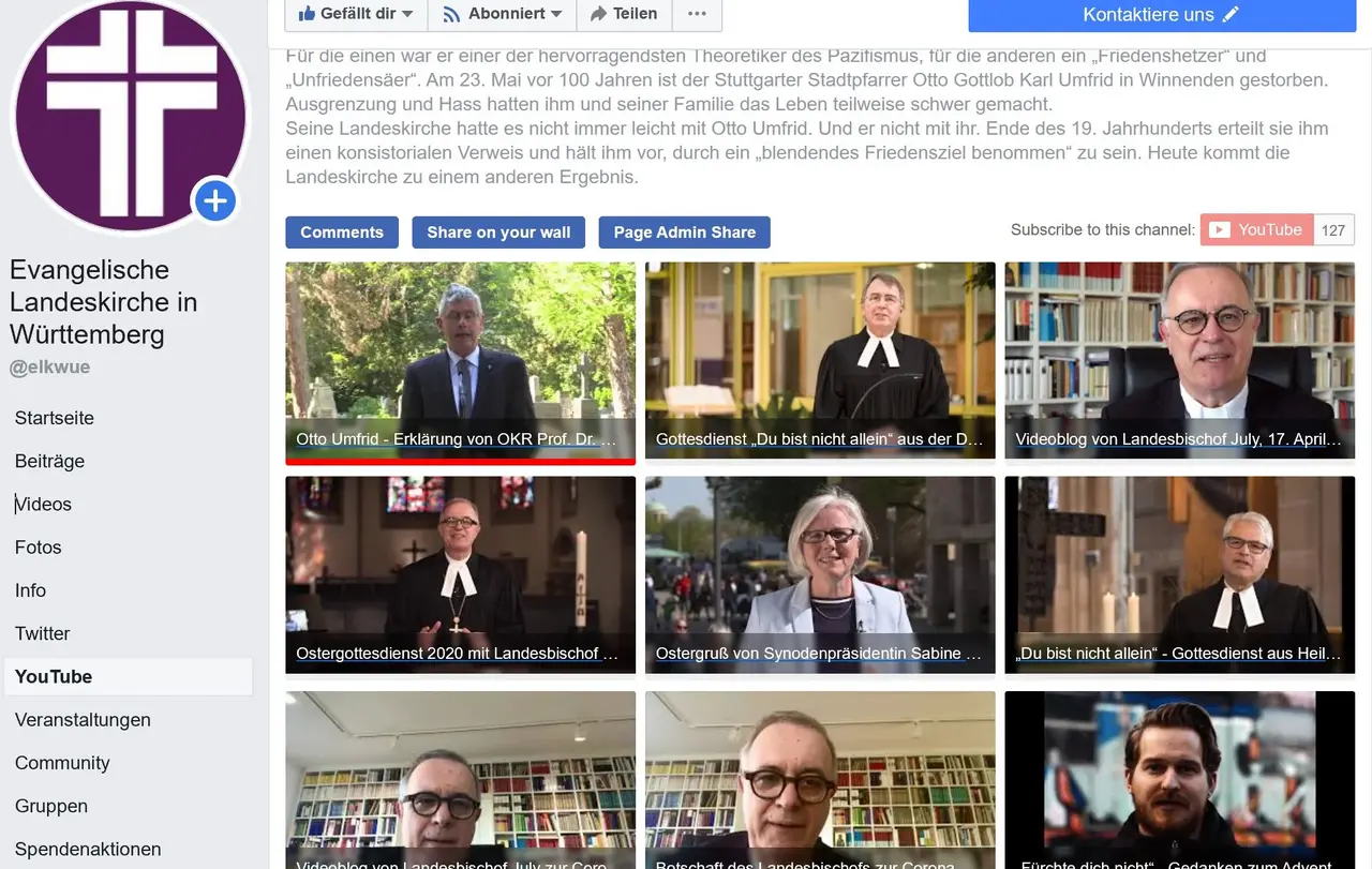 Facebook und Youtube haben durch die Krise ein kräftiges Plus erfahren. Auch die Landeskirche ist auf beiden Kanälen aktiv - und das nicht erst seit gestern.