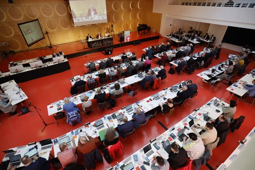 Frühjahrstagung der Württembergischen evangelischen Landessynode im Hospitalhof.