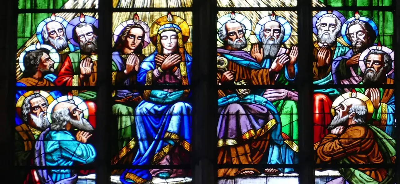 Pfingsten Kirchenfenster Kirche Santa Maria del Mar Barcelona