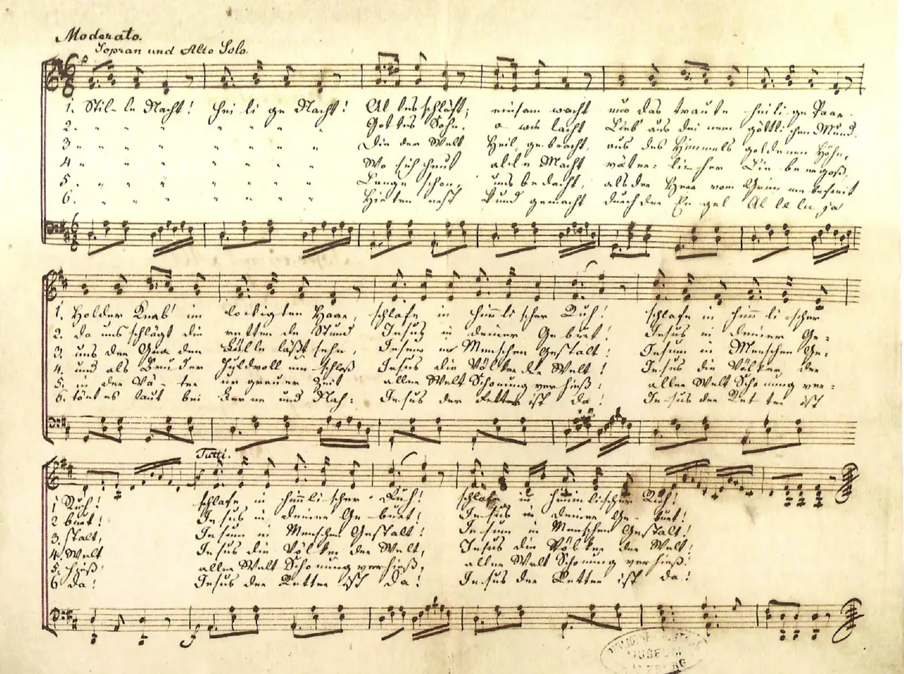 Dieses Notenblatt von „Stille Nacht“ wurde vermutlich um das Jahr 1860 notiert - am Heiligabend 1818 führten Hilfspriester Joseph Mohr und der Organist Franz Xaver Gruber den Titel erstmalig auf.
