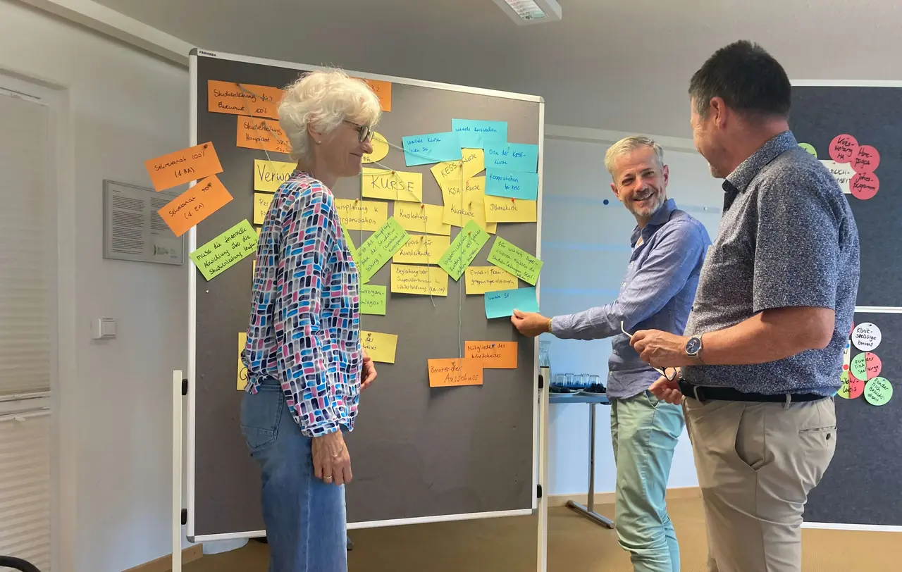 Die Entwicklung der eigenen pastoralen Identität ist Thema der Kurse für Hauptamtliche. Hier Teilnehmende mit Pfarrer Jochen Schlenker.