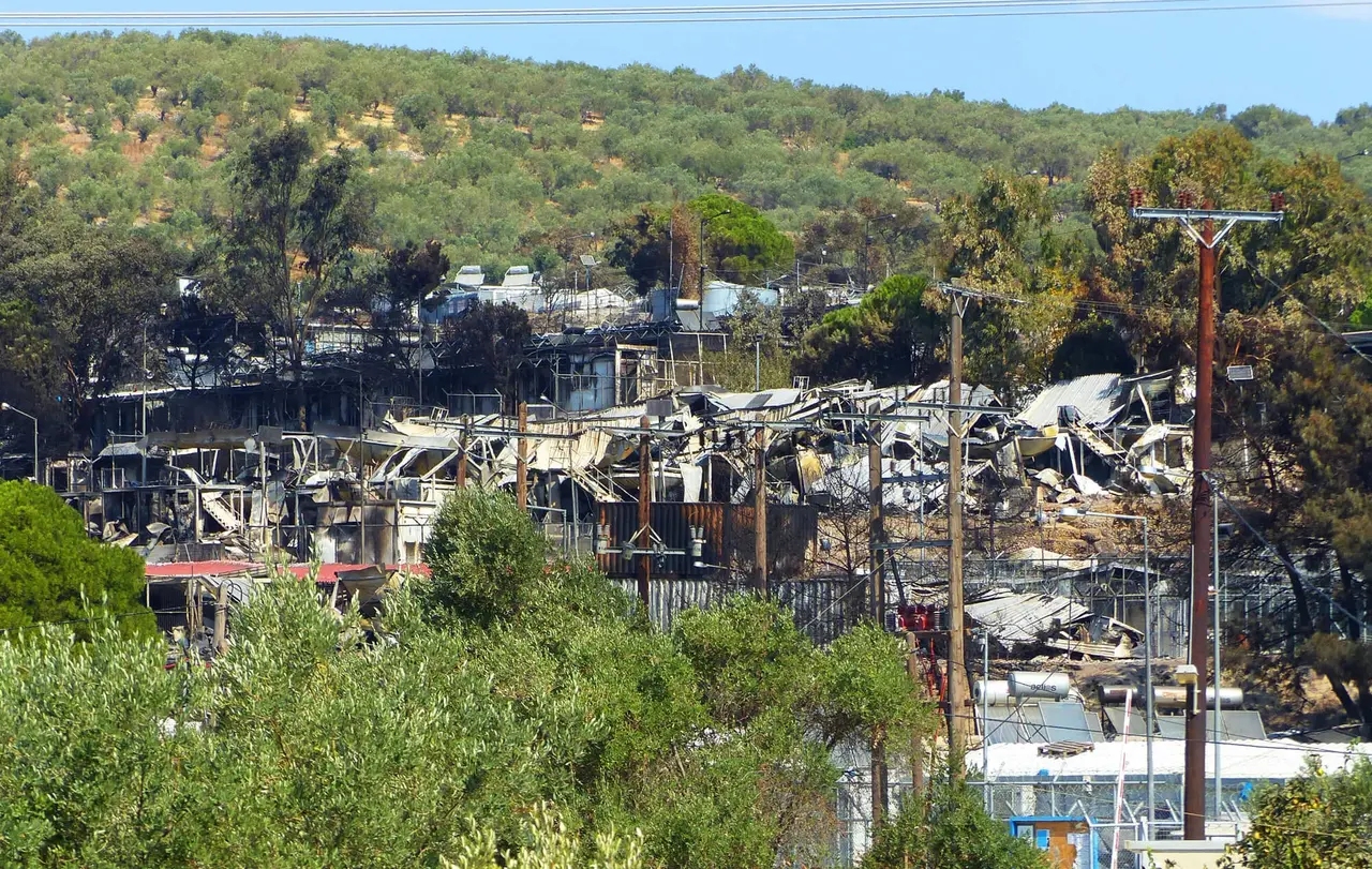 Das abgebrannte Flüchtlingslager Moria auf Lesbos.