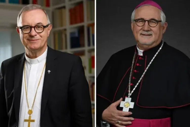 Der württembergische Landesbischof Dr. h.c. Frank Otfried July (l.) und der Bischof der Diözese Rottenburg-Stuttgart, Dr. Gebhard Fürst.