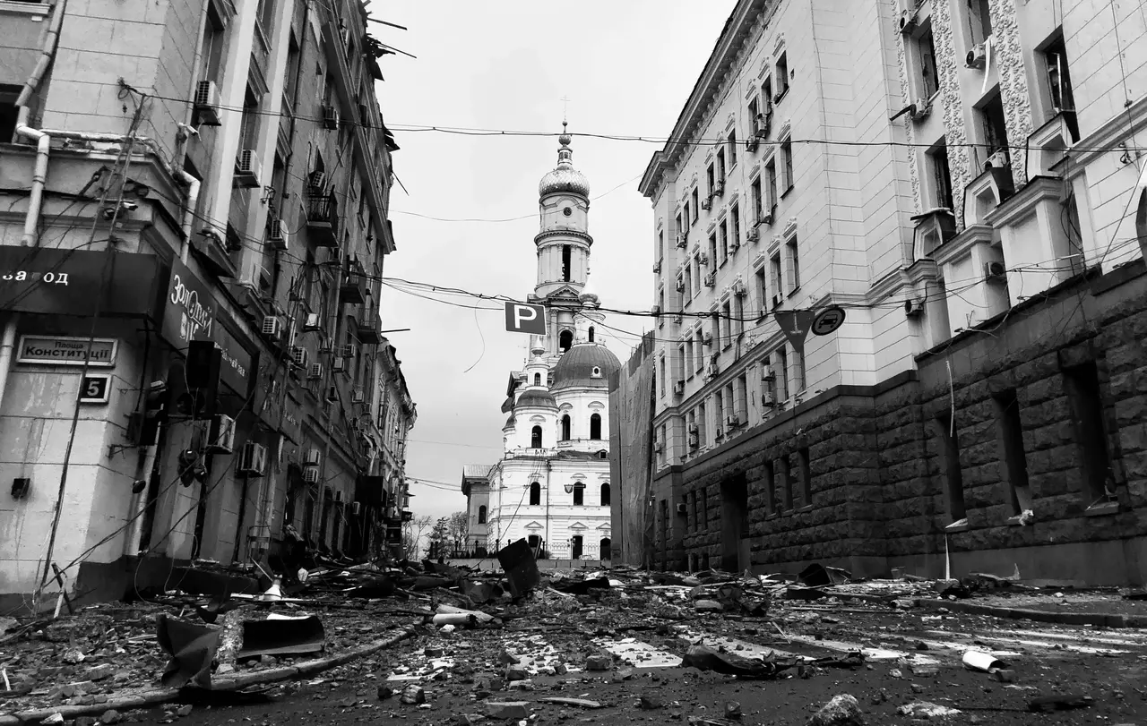 Charkiv- ein Bild aus den Anfangstagen des Krieges in der Ukraine.