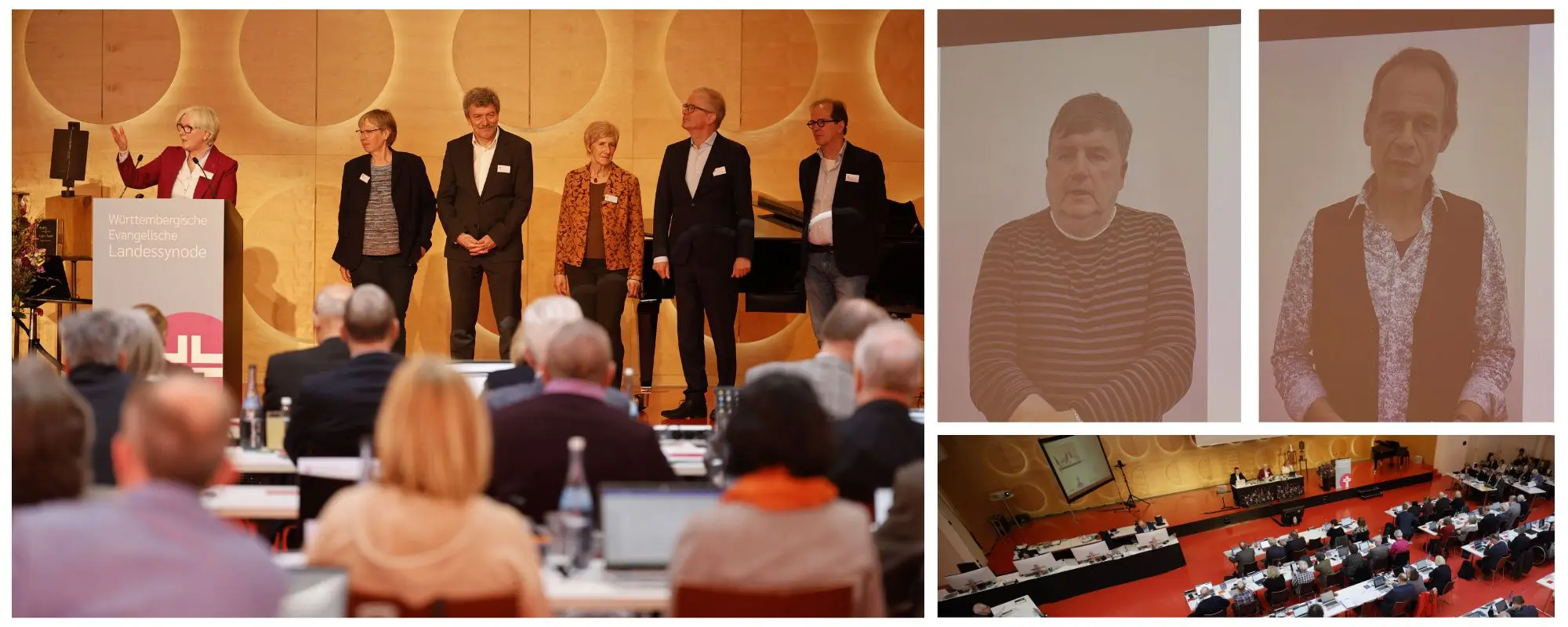 32-URAK-Fruehjahrssynode-2025-Gottfried-Stoppel vlnr. Sabine Foth, Prälatin Gabriele Wulz, Prof. Dr. Jörg Kinzig, Irmgard Fischer-Orthweil, Prof. Dr. Dr. Andreas Kruse, Dr. Jürgen Armbruster, Wilhelm Kazmaier, Ralf-Alexander Forkel