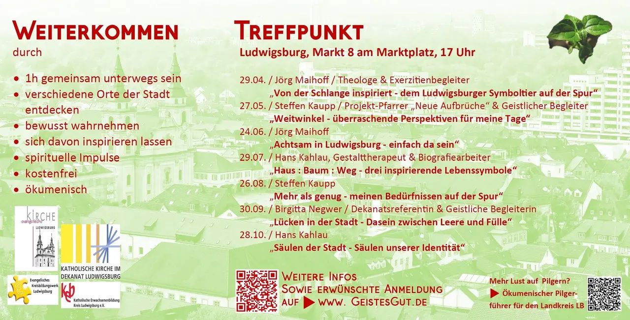 Das Programm der Stadtpilgerstunde.