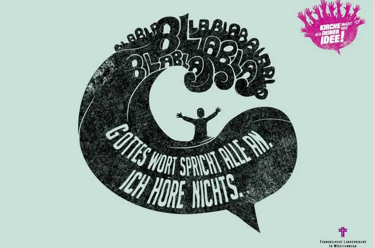 Eines der Themen des Ideenwettbewerbs: "Gottes Wort spricht alle an. Ich höre nichts."